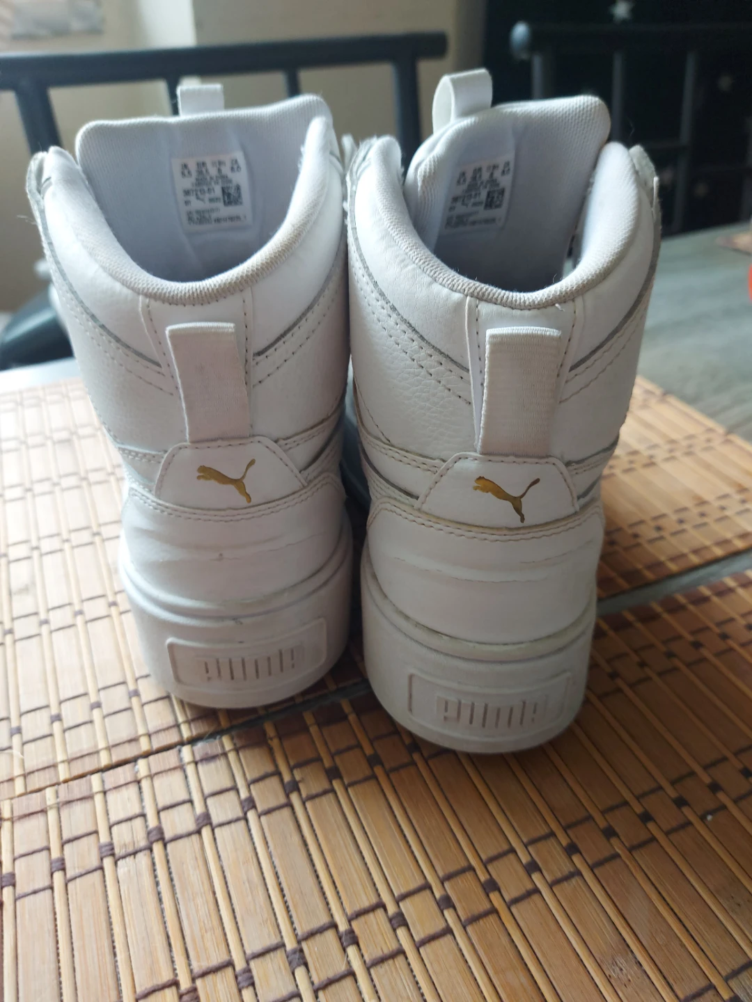 ⚽️ Puma White High-Top Sneakers Size 8 - photo 2