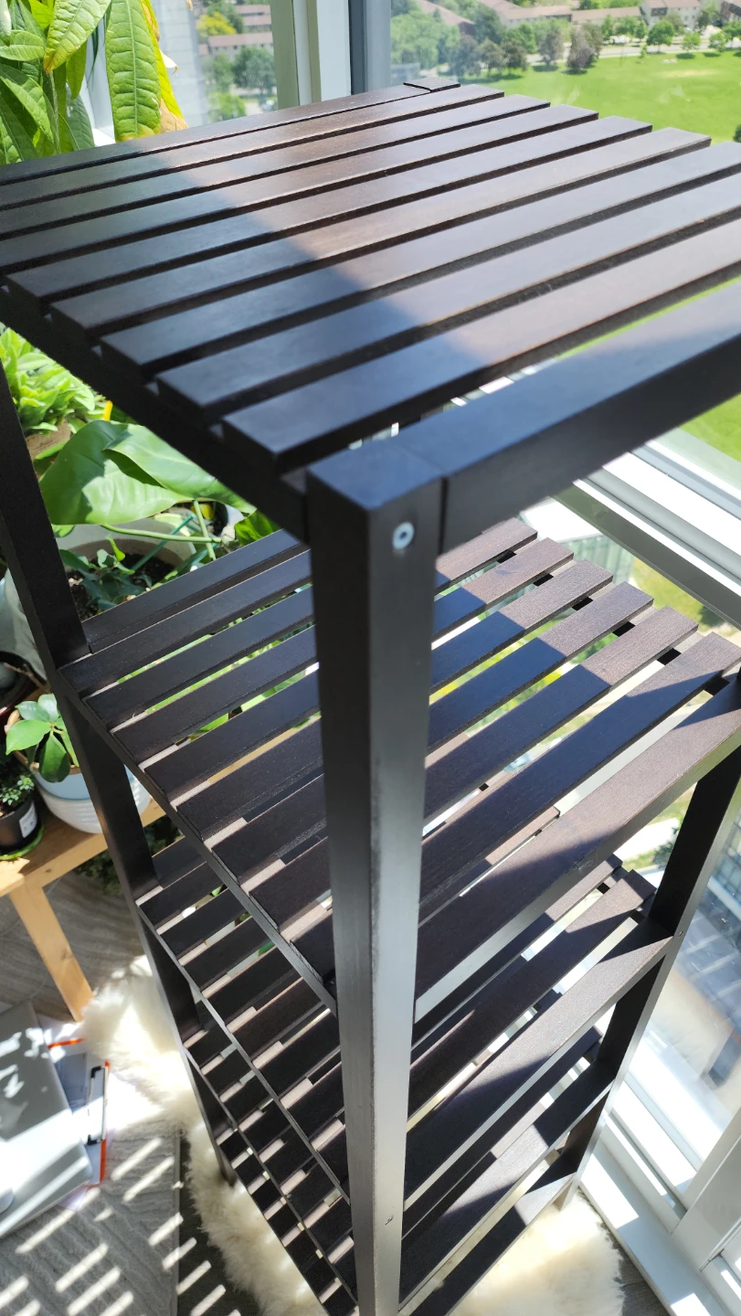 IKEA MOLGER Vertical Wooden Shelf - Dark Brown Walnut - photo 2