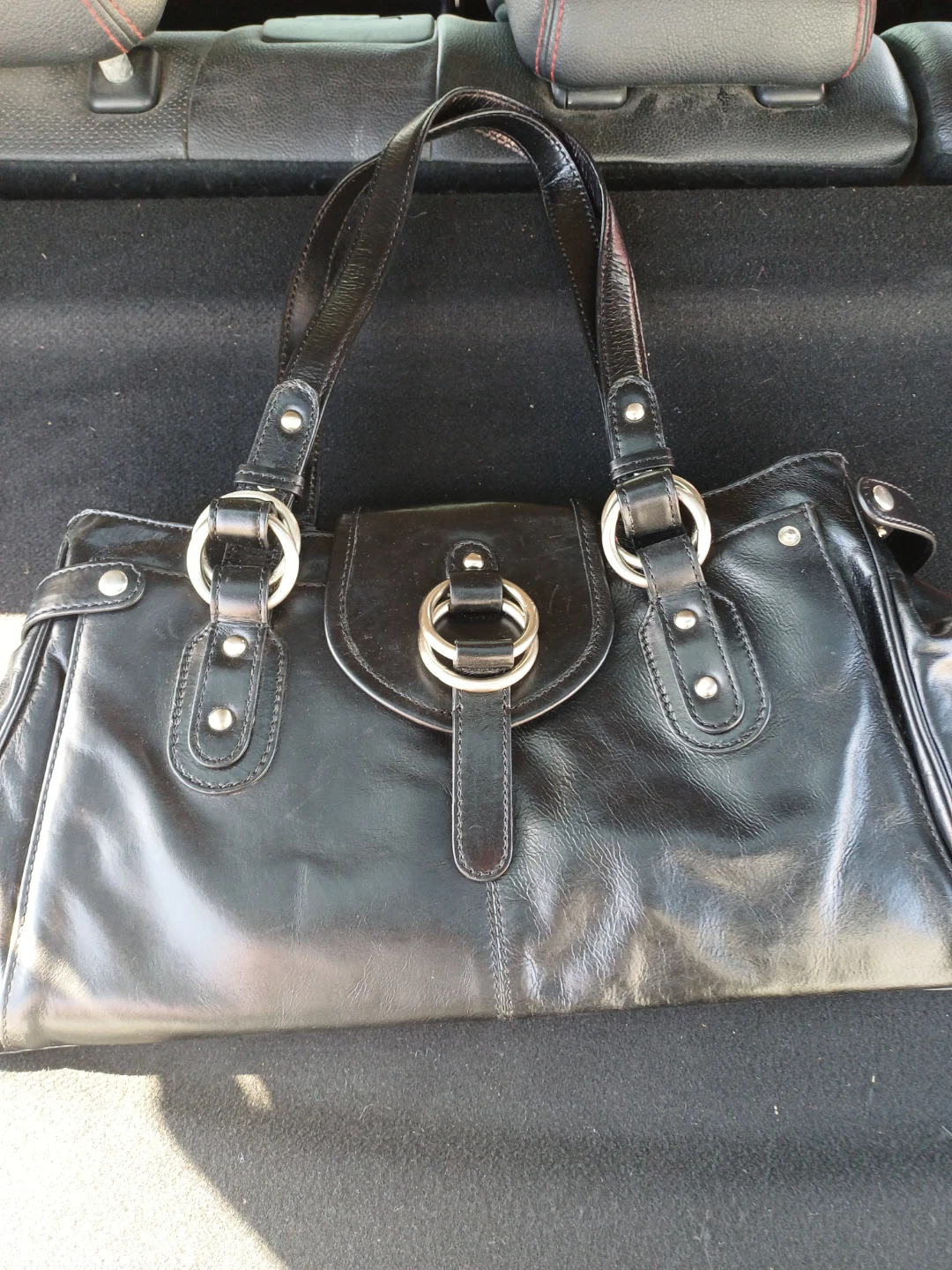 Jones New York Black Leather Shoulder Bag