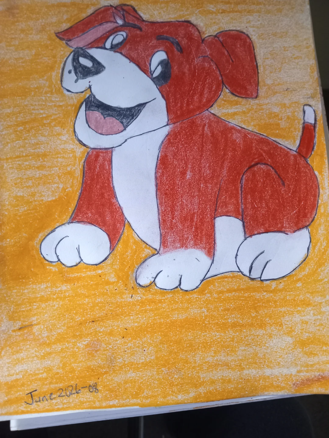 Red Dog by Orange Background by Cartoonist Sherwin - photo 3