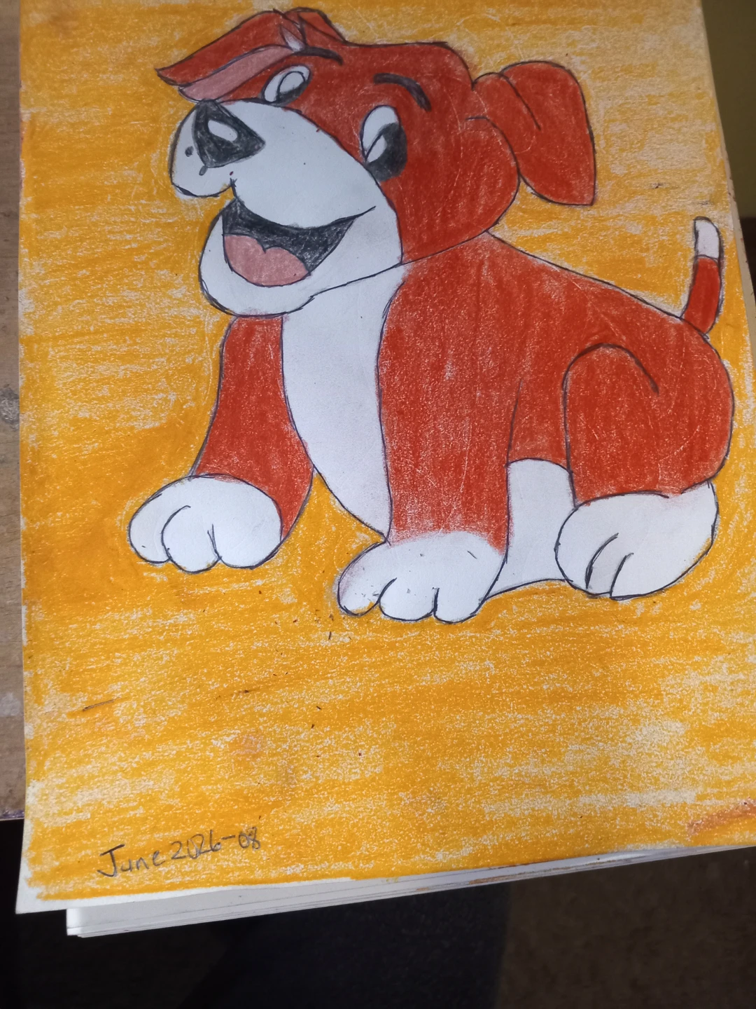 Red Dog by Orange Background by Cartoonist Sherwin - photo 4