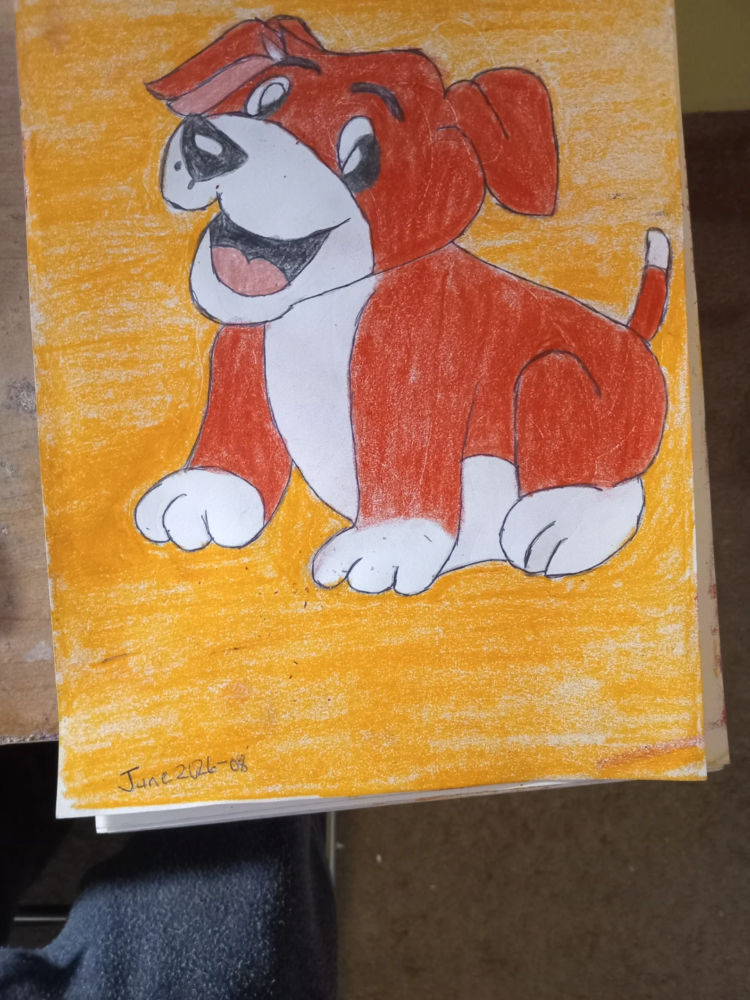 Red Dog by Orange Background by Cartoonist Sherwin - photo 5