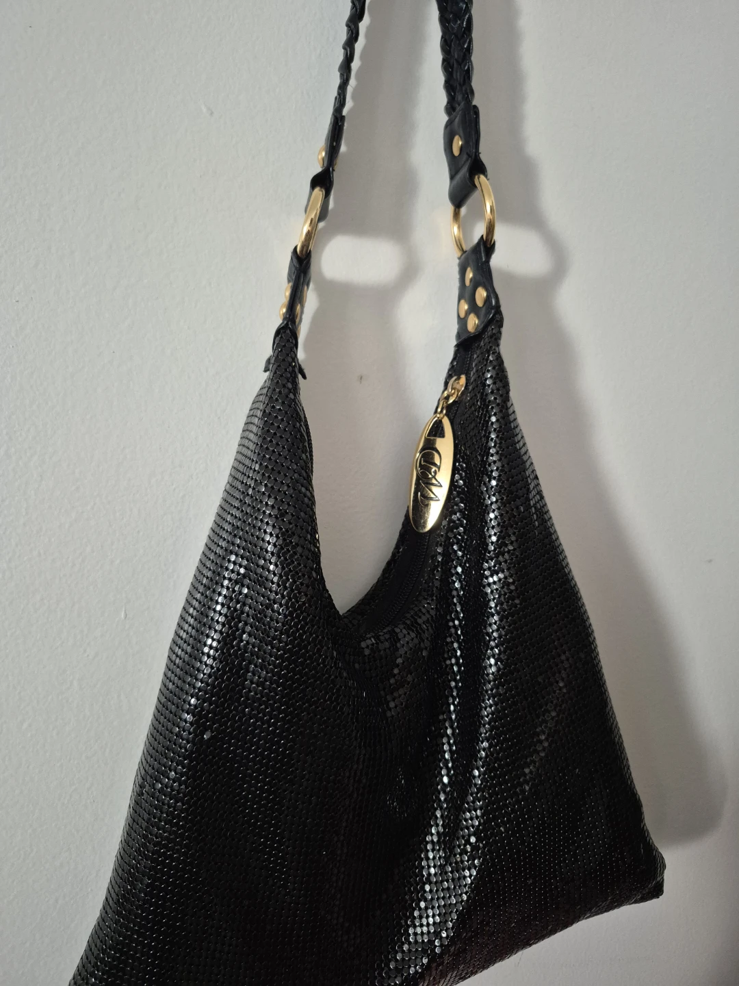 Whiting & Davis Black Mesh Handbag Purse
