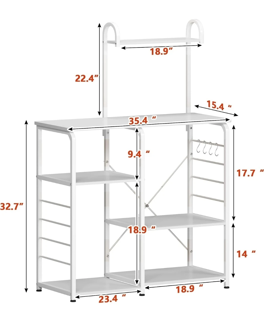 Black Kitchen Baker's Rack with Storage Shelves