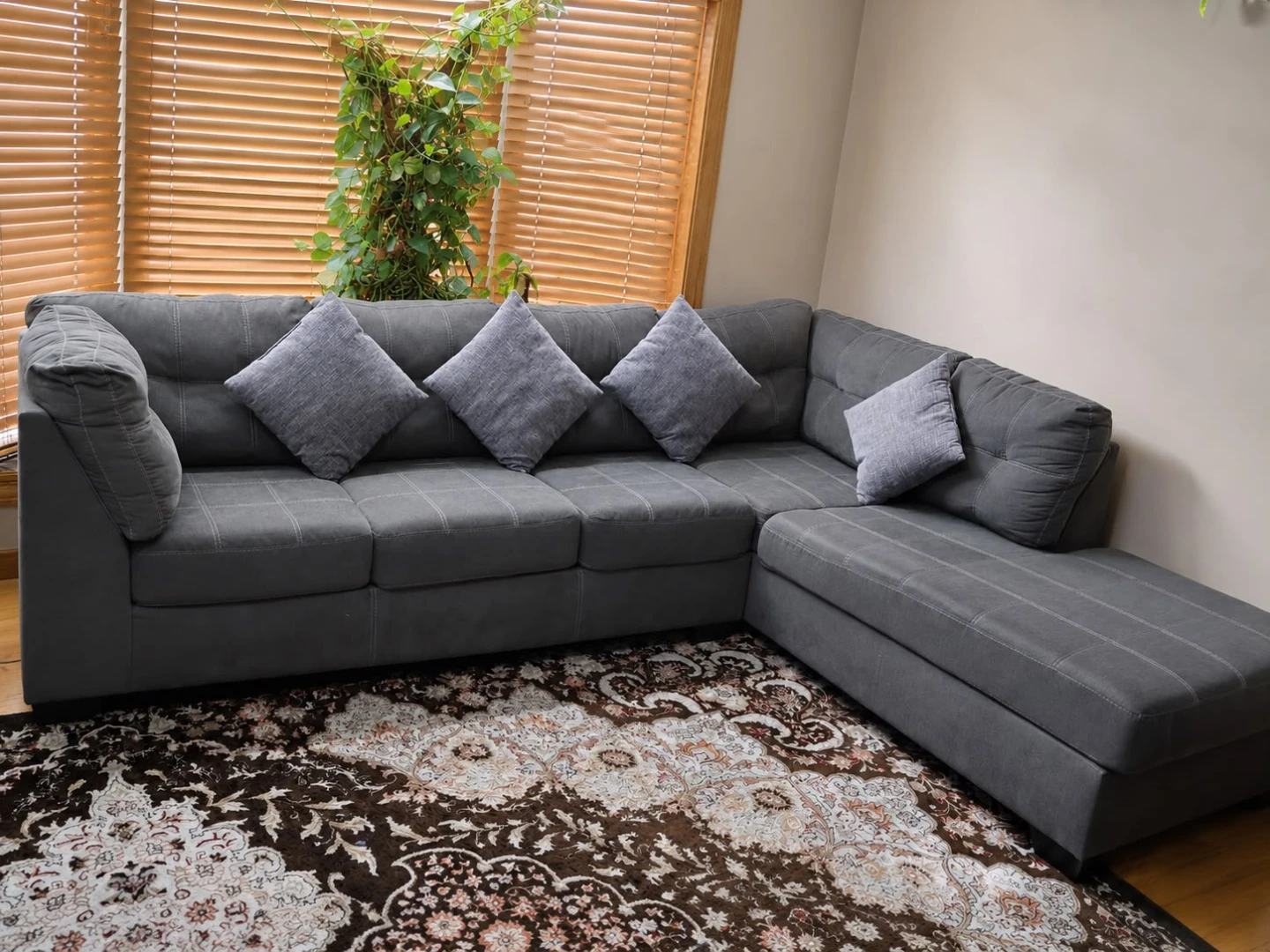 Gray Sectional Sofa with Chaise - photo 3