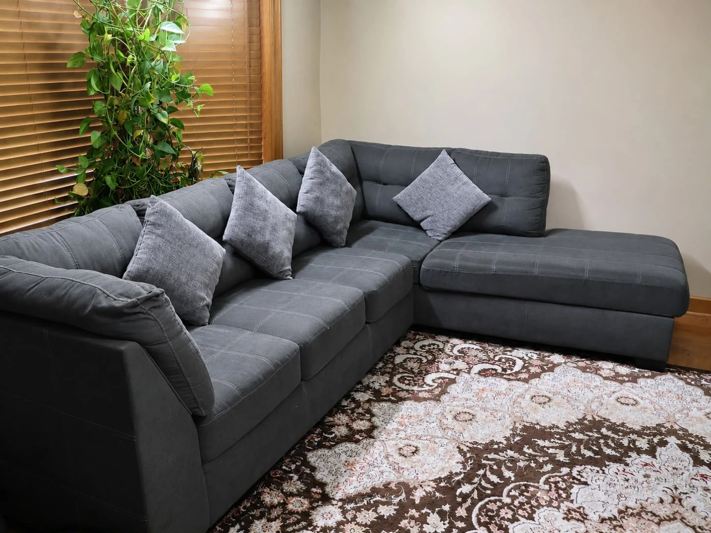 Gray Sectional Sofa with Chaise - photo 4