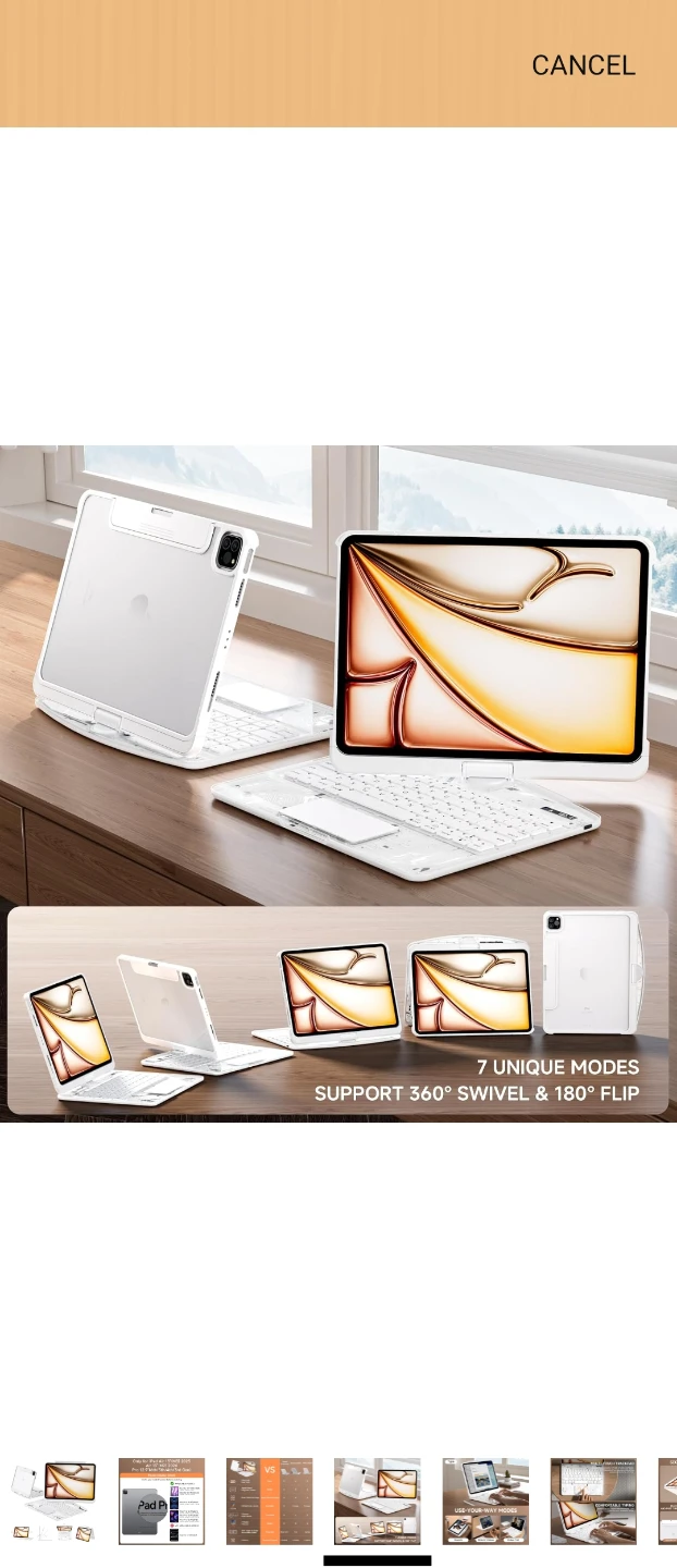 White Folio-Style iPad Keyboard Case with Touchpad - photo 4