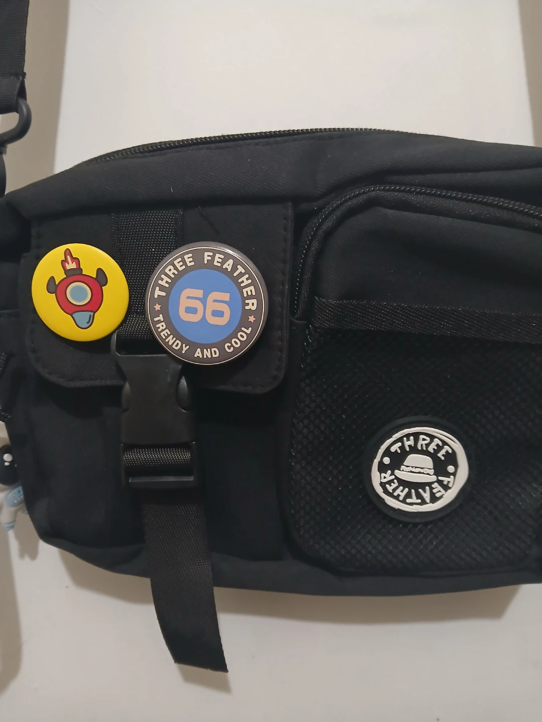 Black Crossbody Bag with Patches - photo 3