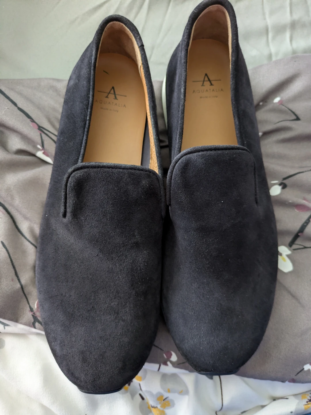 Aquatalia Black Suede Loafers Size 9