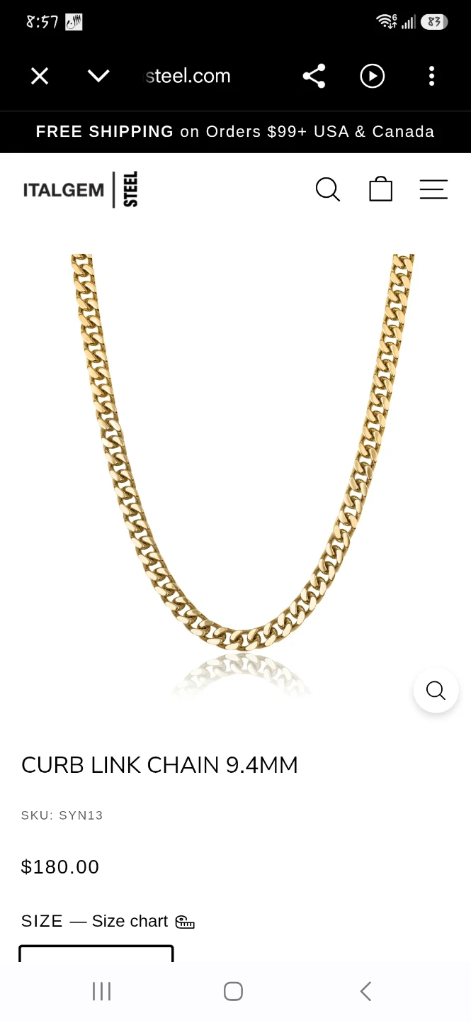 ITALGEM CURB LINK CHAIN 9.4MM - photo 5