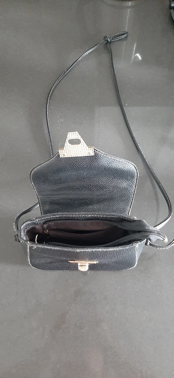 Black faux leather crossbody purse - photo 3