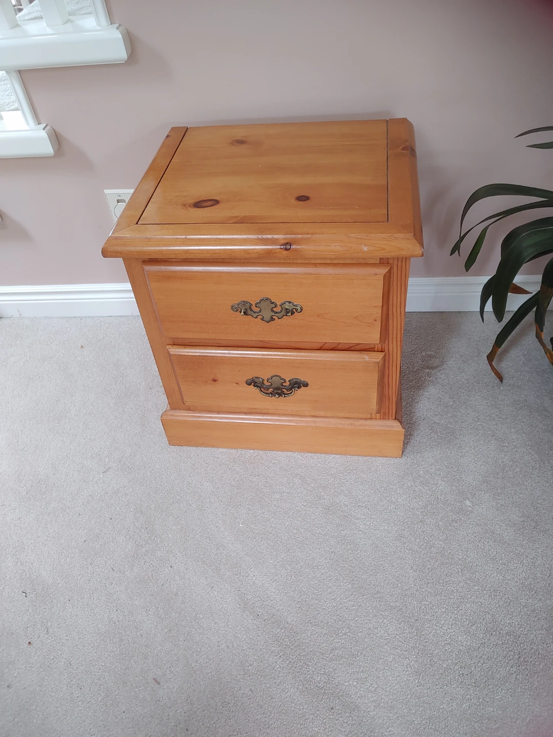 Wooden two-drawer nightstand