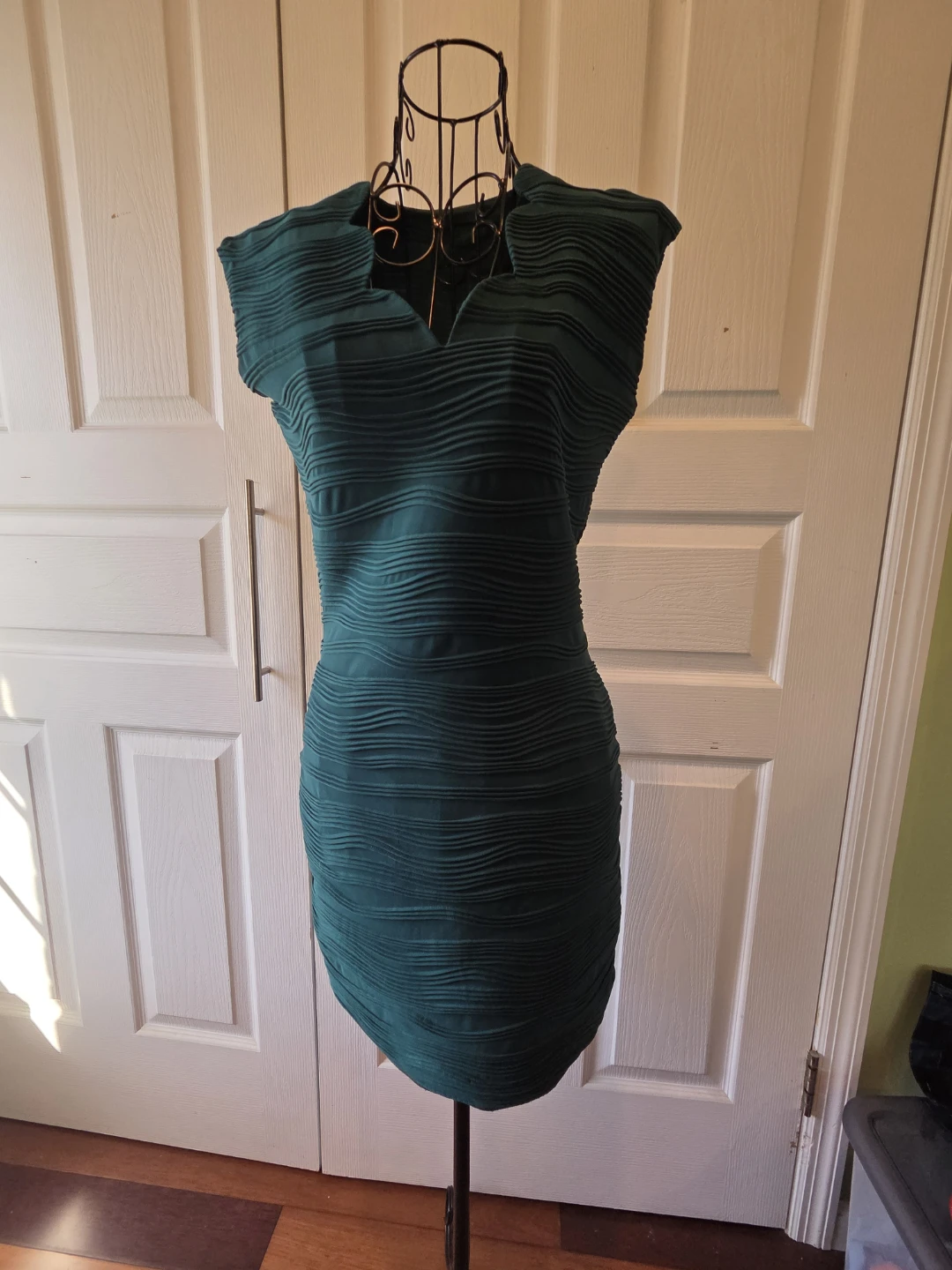 Green Ruched Bodycon Mini Dress