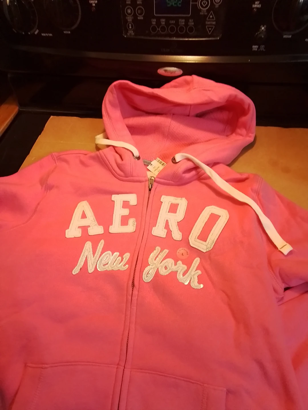 Aéropostale Women's Pink Full-Zip Hoodie - Size L - photo 3