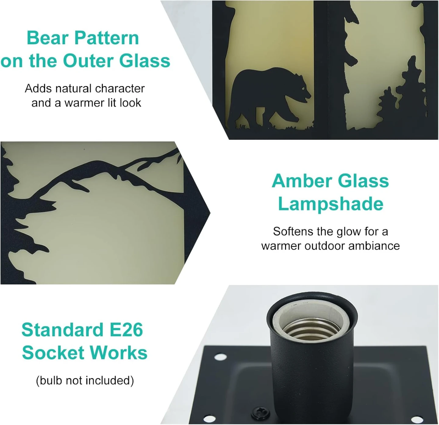 Outdoor Post Light Fixture - Bear Pattern - photo 3