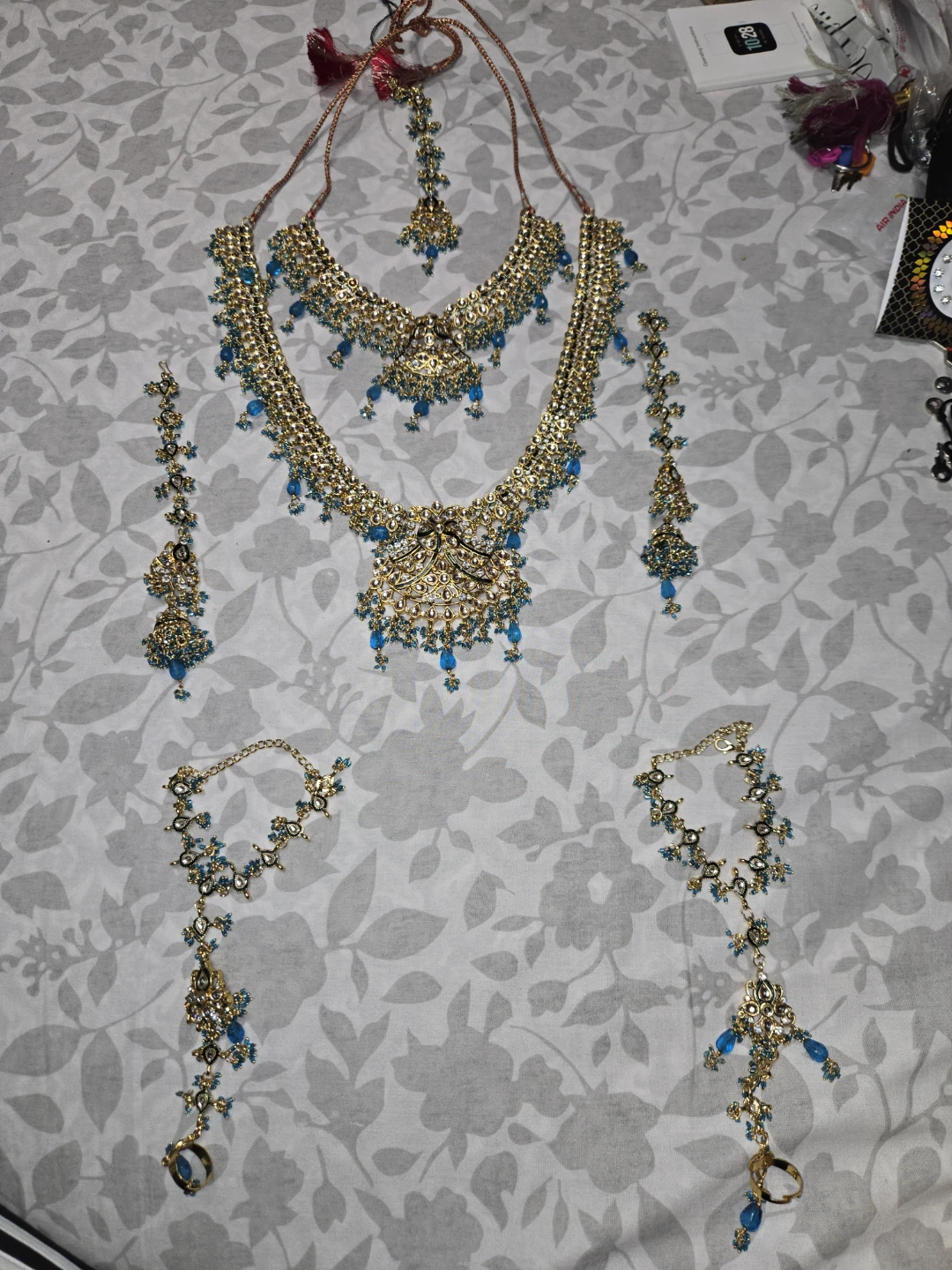 Gold and Blue Jewellery Set