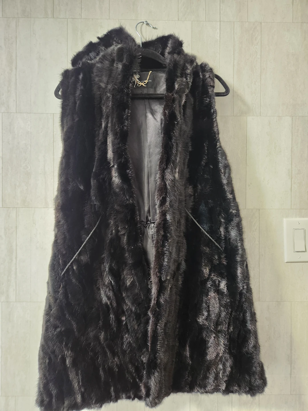 Black Mink  Fur Vest