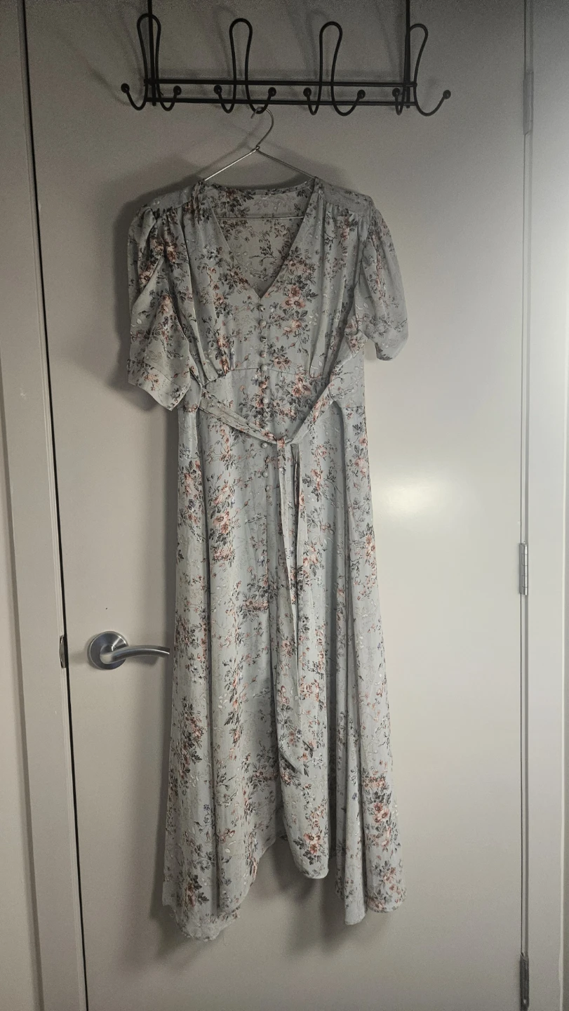 Floral Midi Dress with Belt