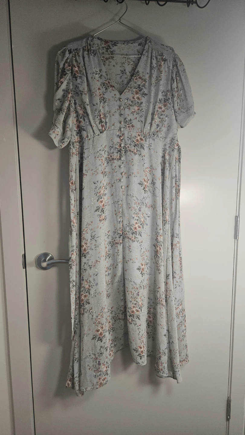 Floral Midi Dress with Belt - photo 2