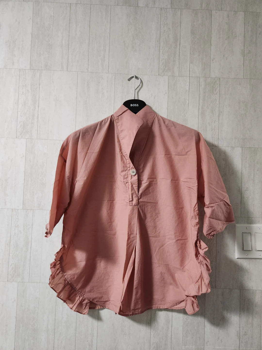 Pink Ruffled Collared Shirt - photo 2