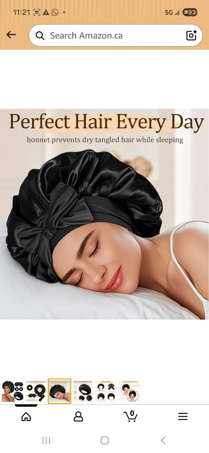 Large Satin Sleep Bonnet Set with Eye Mask and Scrunchies - photo 3