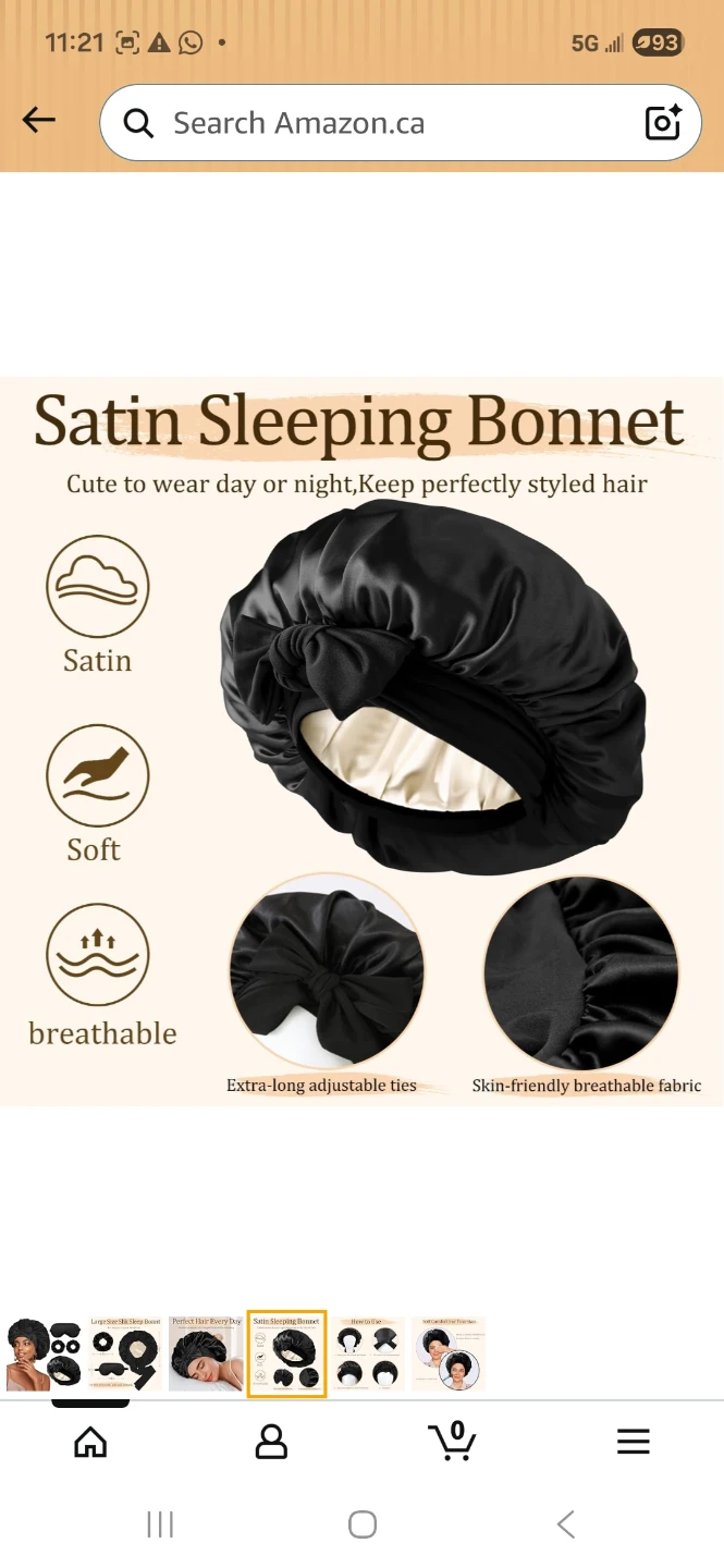 Large Satin Sleep Bonnet Set with Eye Mask and Scrunchies - photo 4