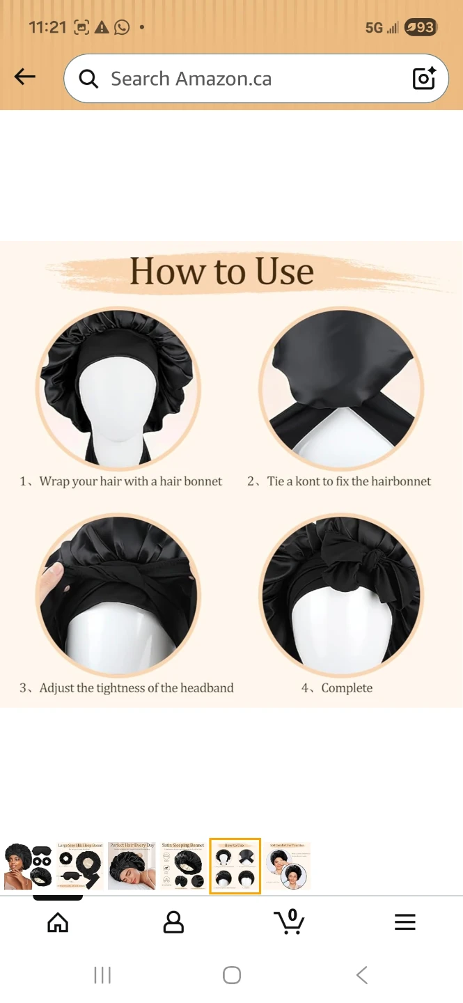 Large Satin Sleep Bonnet Set with Eye Mask and Scrunchies - photo 5