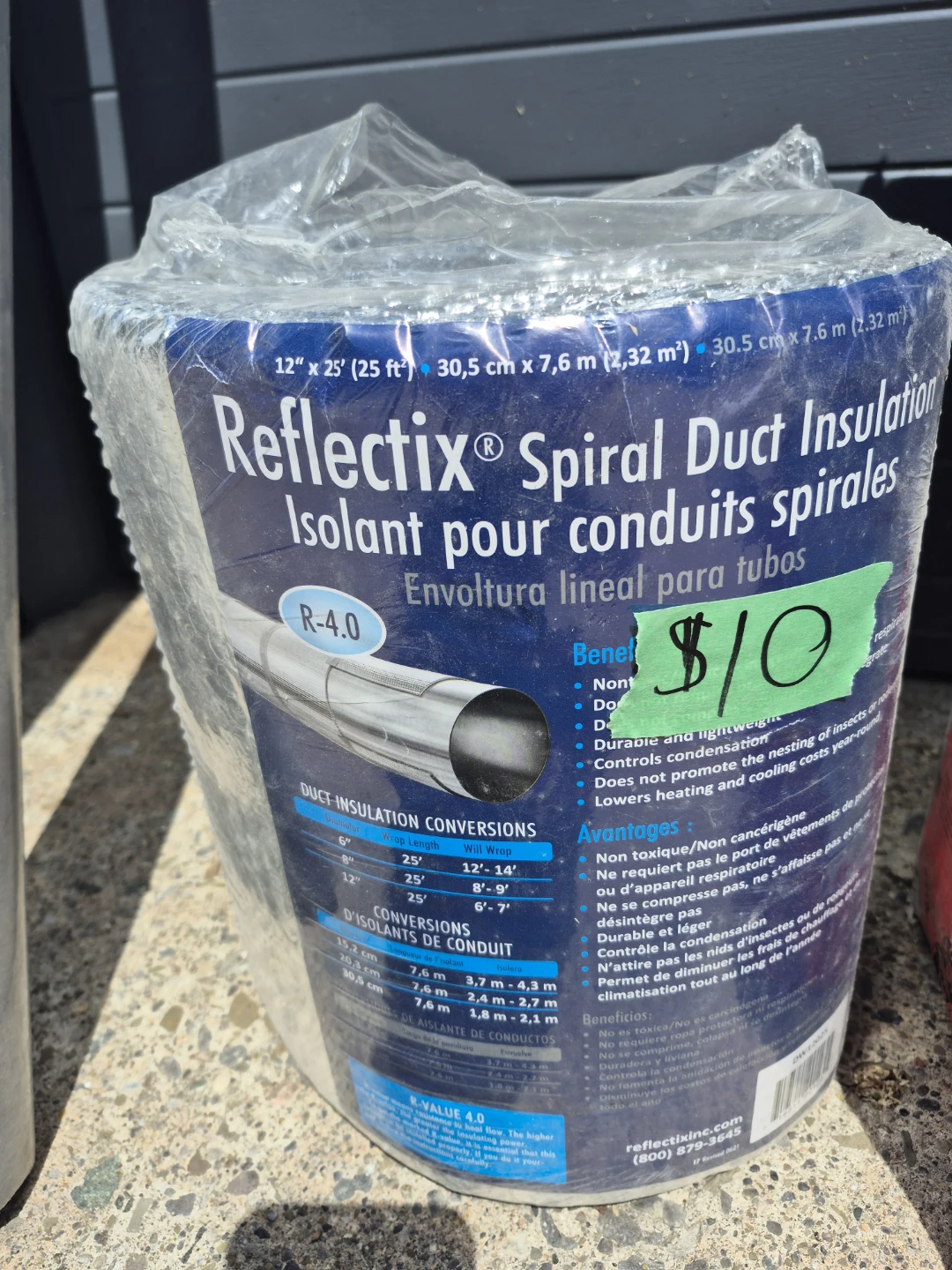 Reflectix Spiral Duct Insulation 12" x 25'