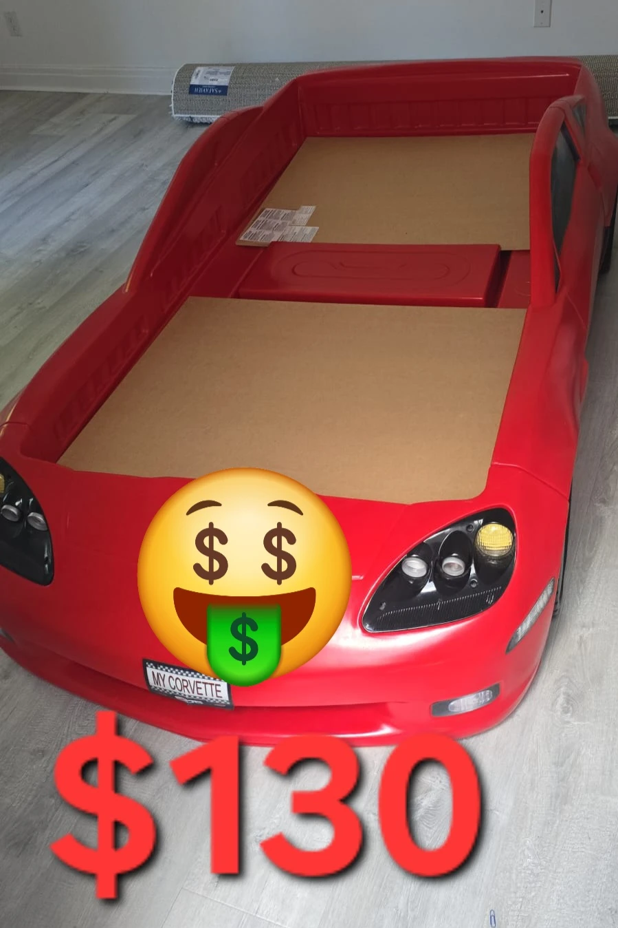 Red Corvette Race Car Toddler Bed