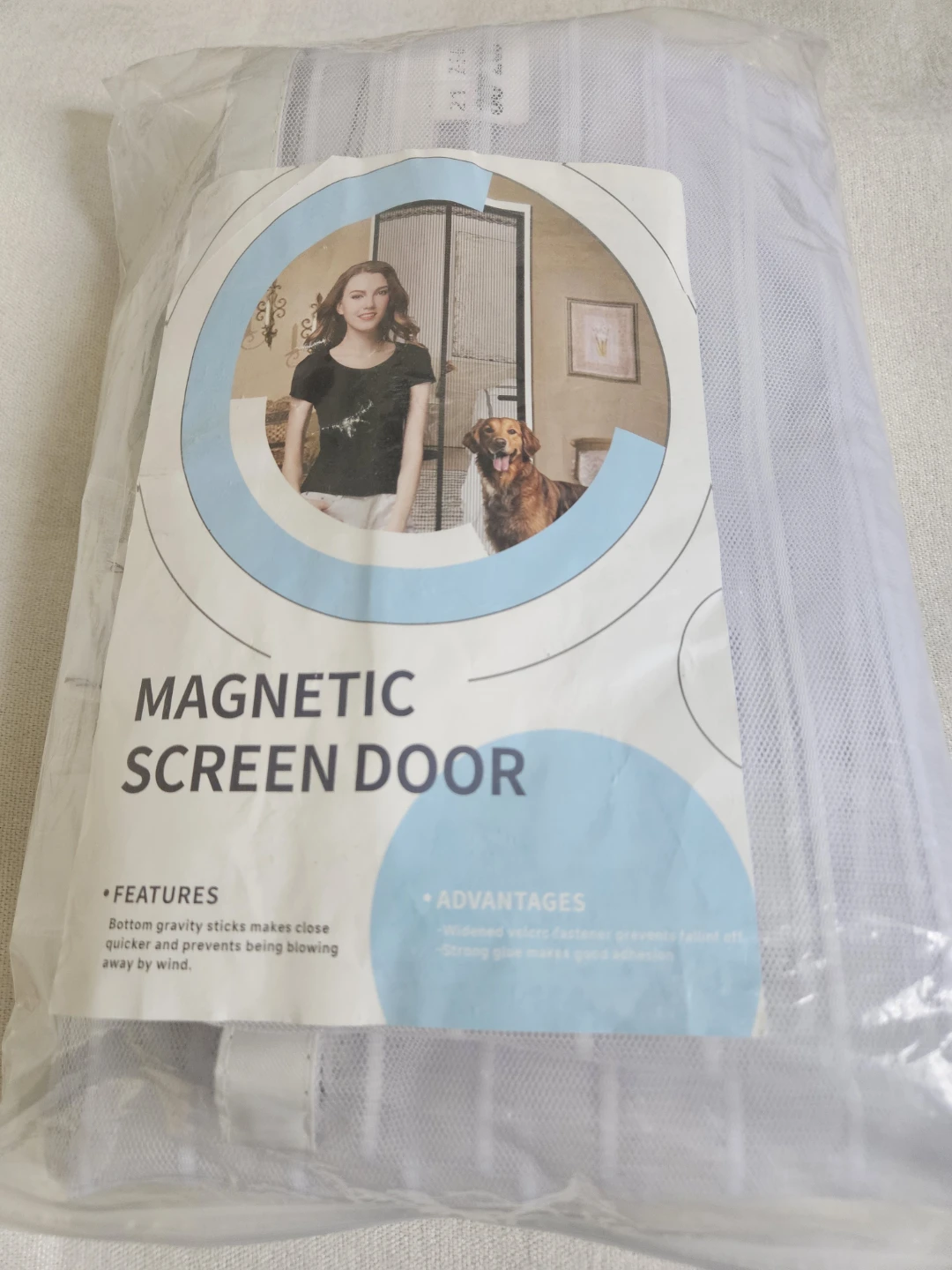 Magnetic Screen Door White 80 x 200 cm