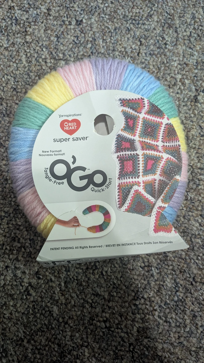 Red Heart O'Go Super Saver Yarn - Pastel Stripes