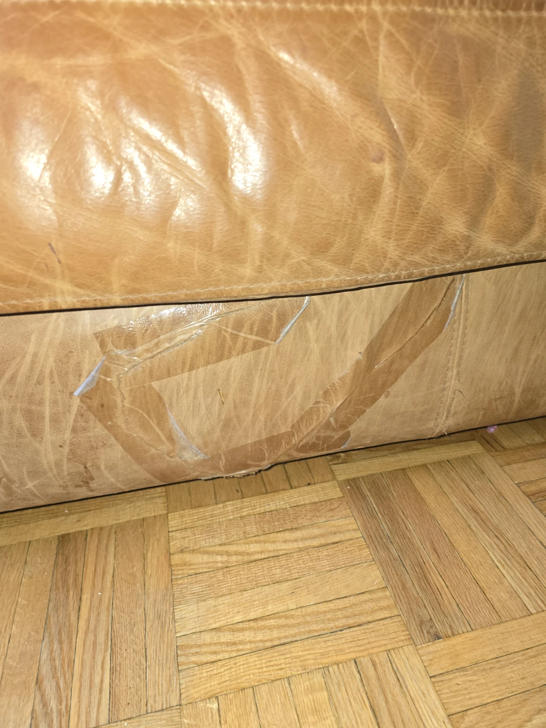 Brown Leather Sofa - photo 3