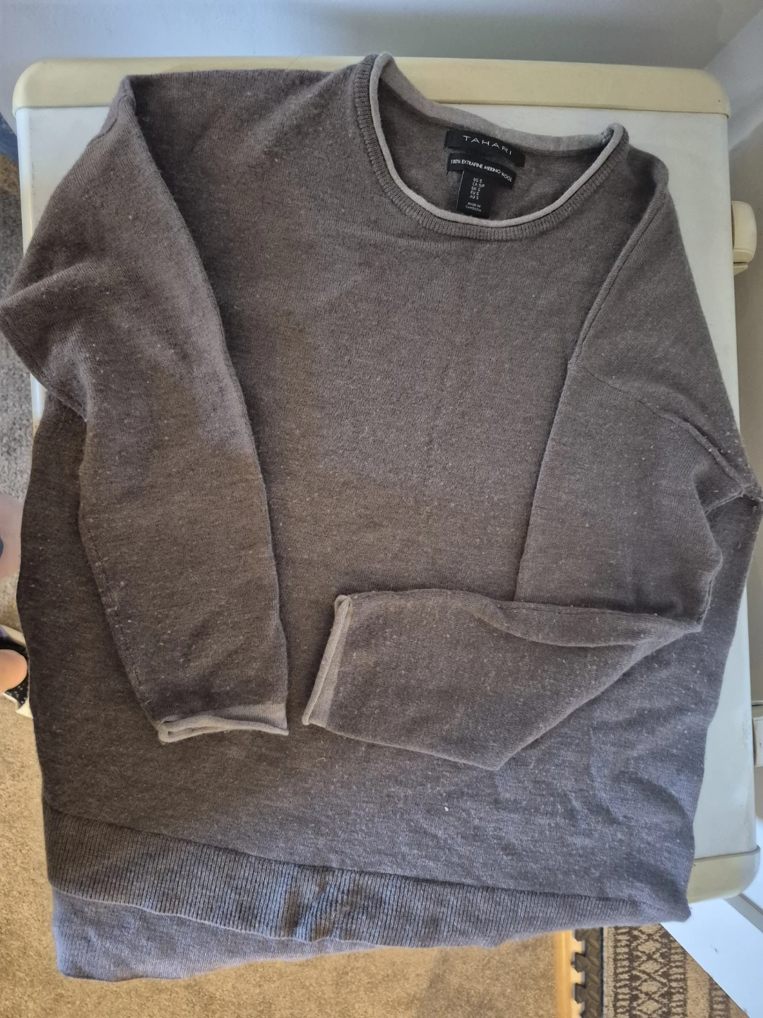 Tahari 100% Extra Fine Merino Wool Sweater