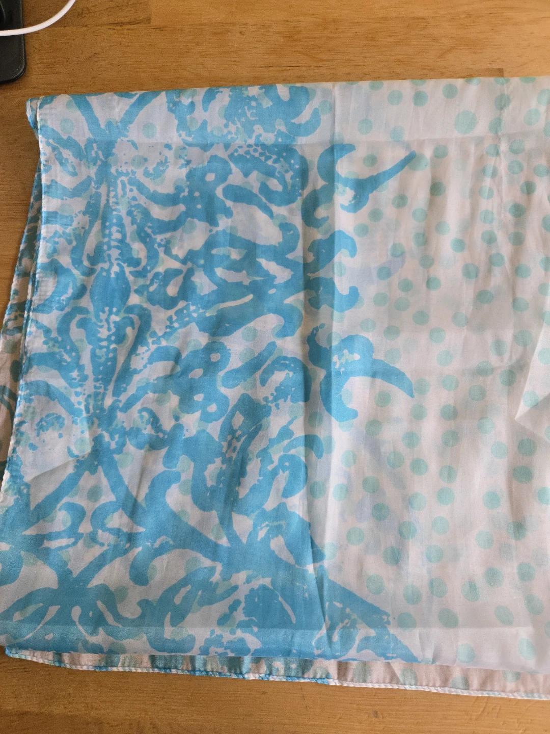 Blue and White Lightweight Scarf