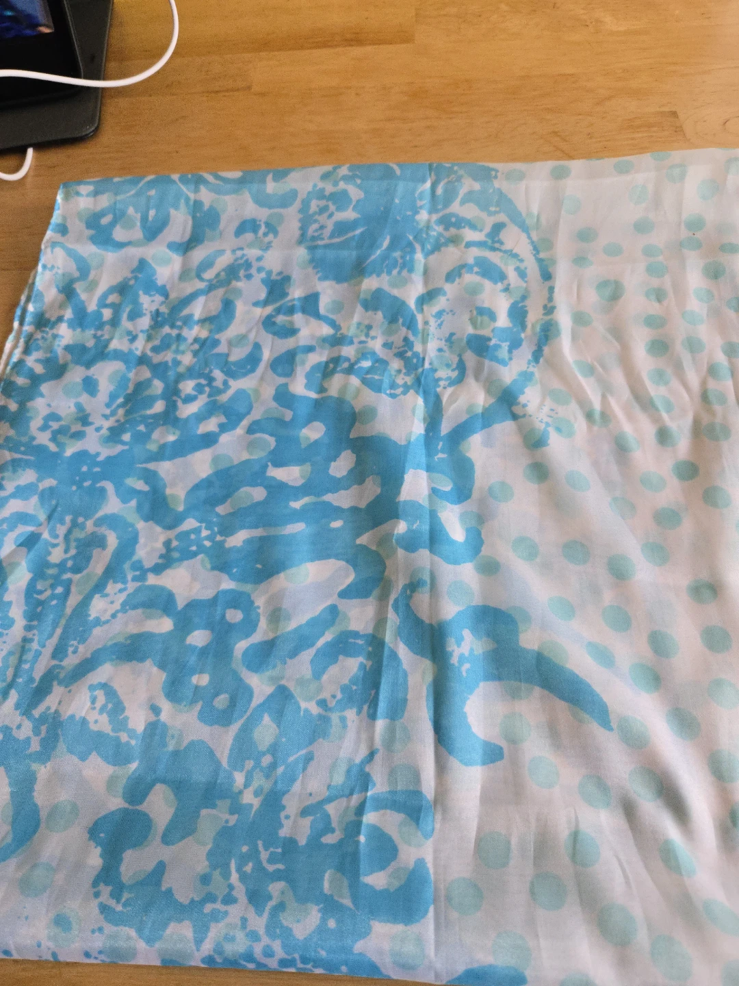 Blue and White Lightweight Scarf - photo 2