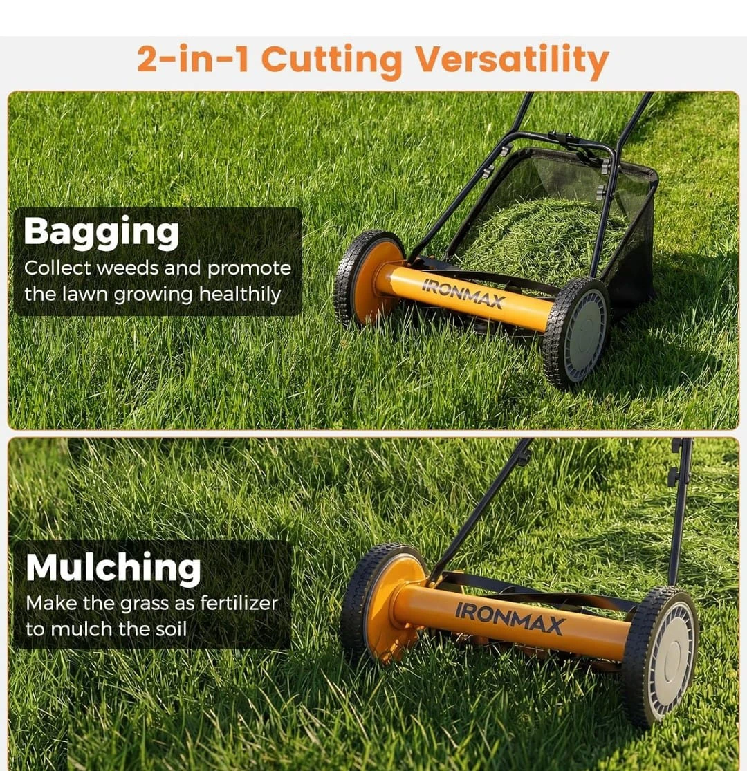 IRONMAX 16 Inch Push Reel Lawn Mower - photo 4