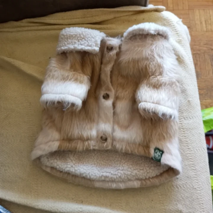 American Eagle Plaid Fleece Button-Up Jacket for dogs