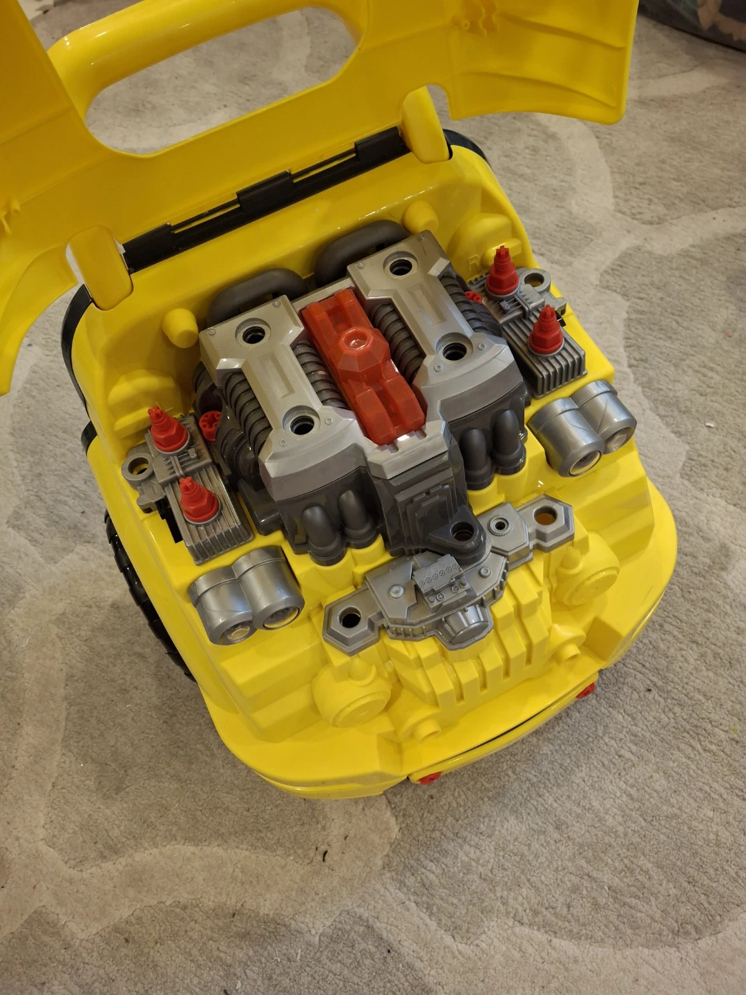 Yellow Toy Car with Engine Details - photo 2