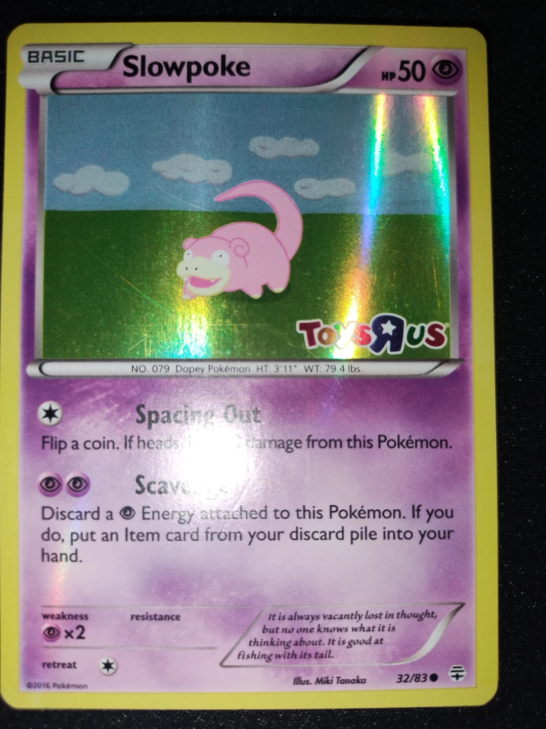 Pokemon Slowpoke 32/83 CARD 20th Anniv GENERATIONS Toys"R"Us LP