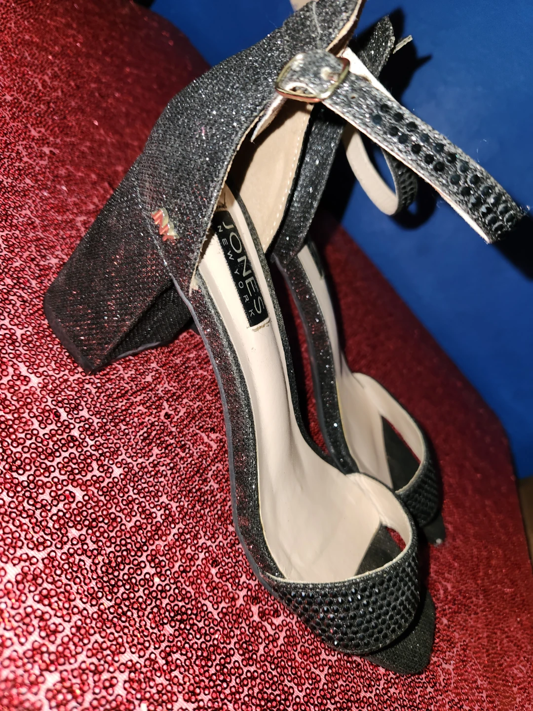 Jones New York Black Sparkly Heels size 7.5 - photo 4