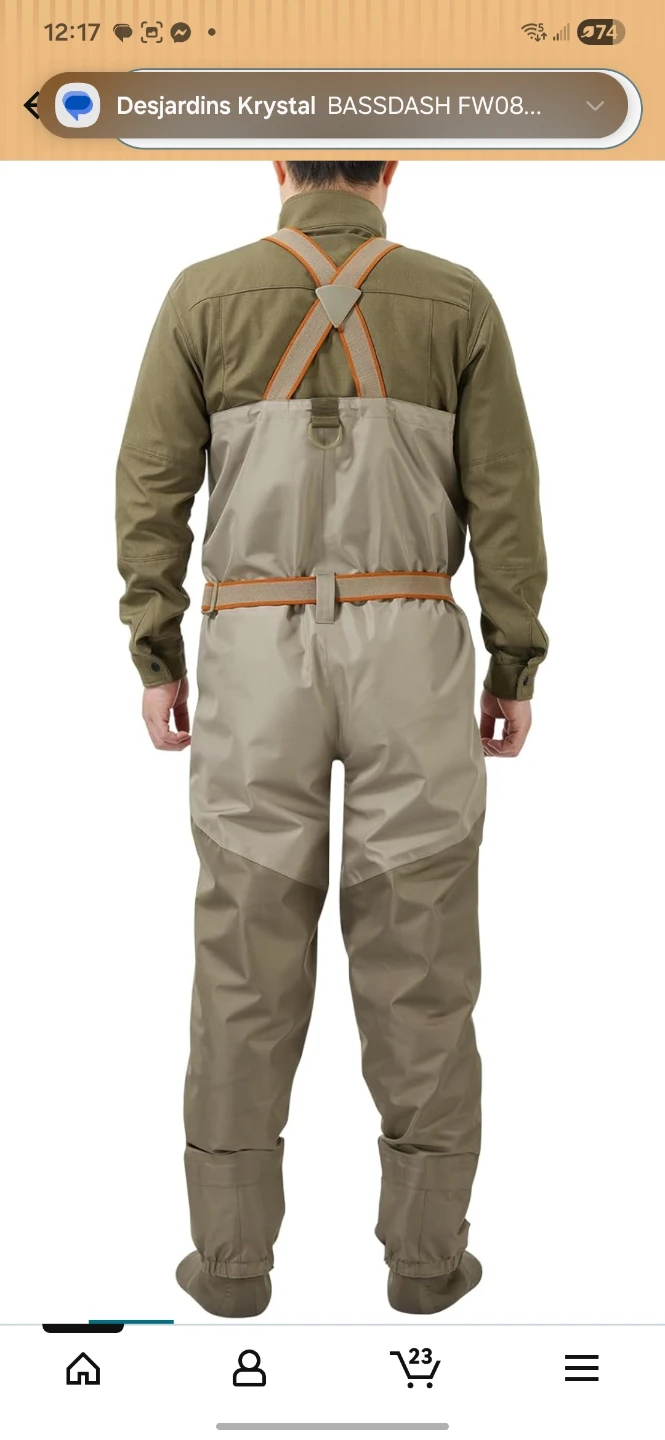 BASS DAH Men's Waders - Large, Stocking Foot - photo 3