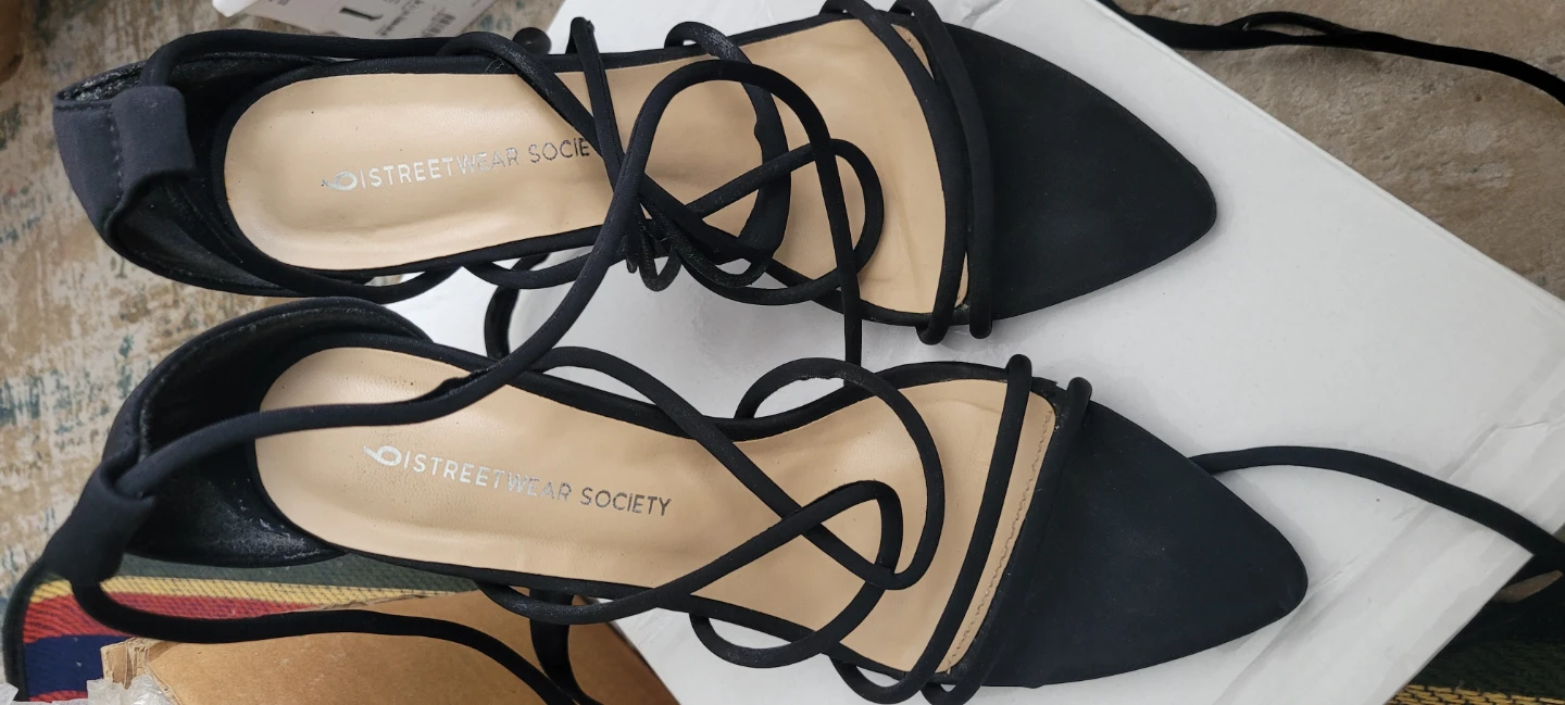 Black Streetwear Society Lace-Up Heels - photo 2