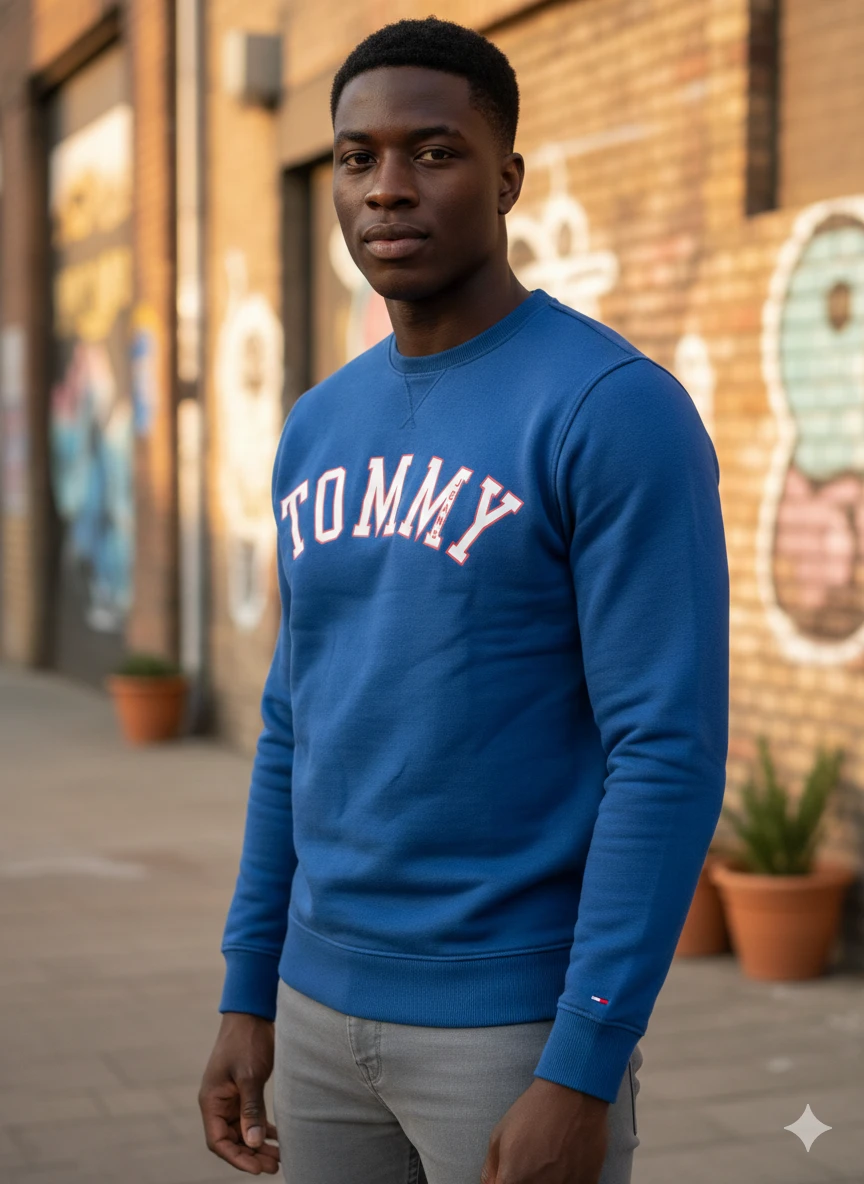 Tommy Hilfiger Blue Crewneck Sweatshirt- Size M- LIKE New