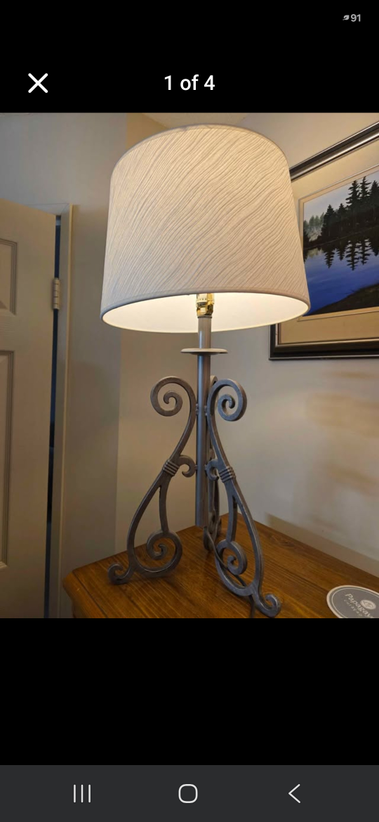Table Lamp with Scrollwork Base