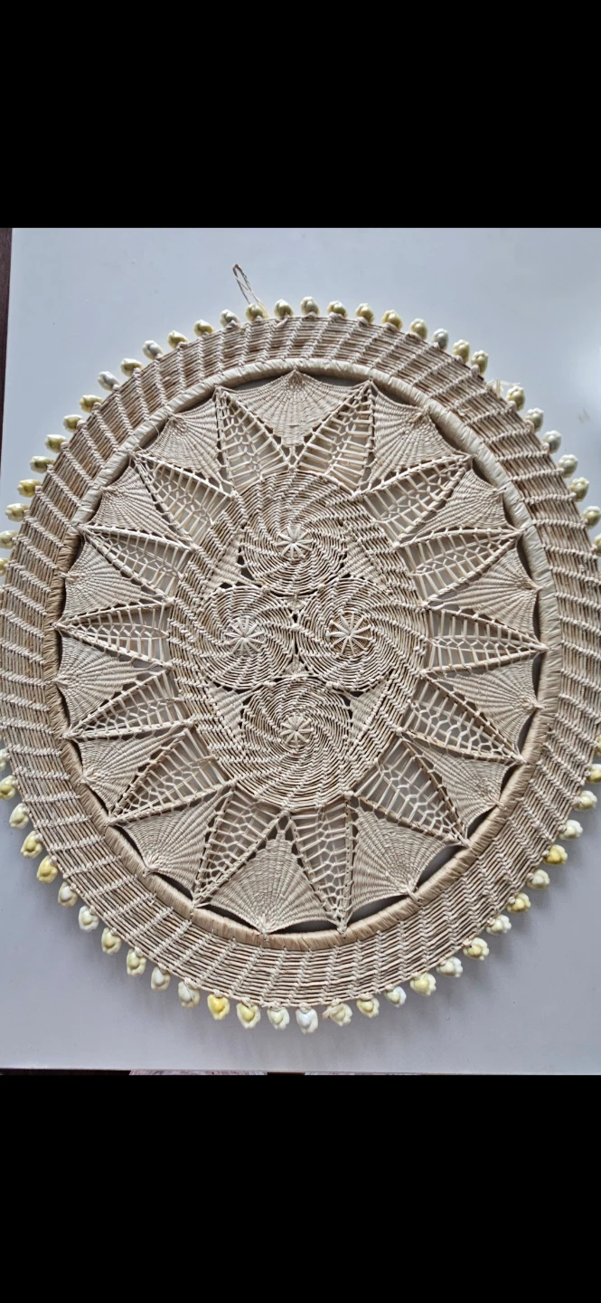 Beautiful Woven Wall Decor from Fiji / Kiribati - 20" Diameter