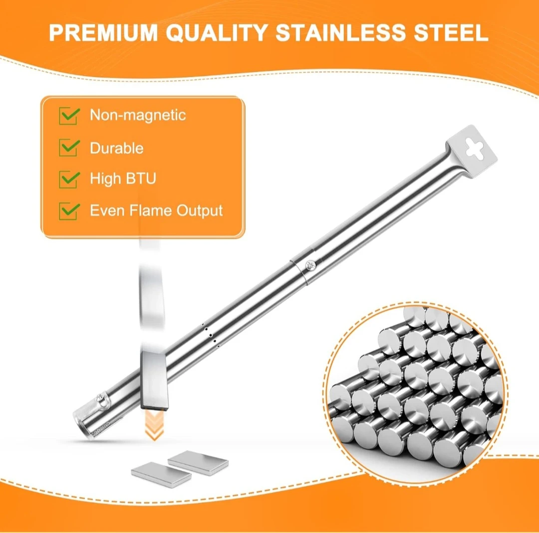 5 Pack Universal Stainless Steel BBQ Burner Pipes - photo 3