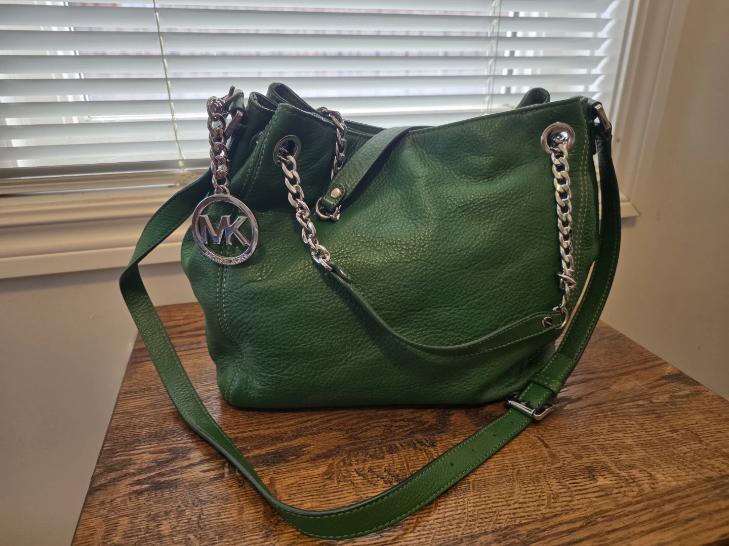 Michael Kors Green Leather Shoulder Bag