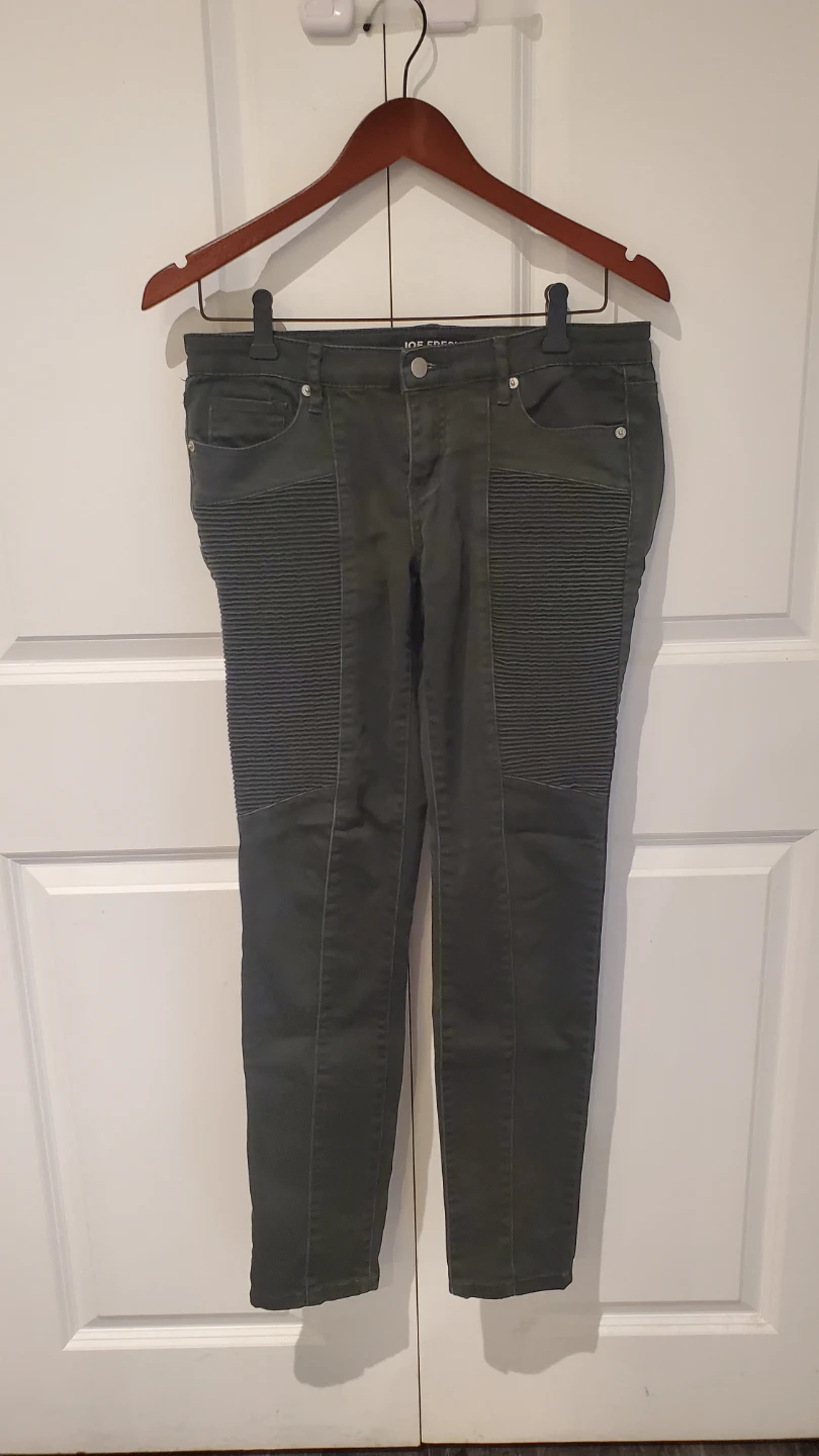 Joe Fresh Green Moto Skinny Jeans