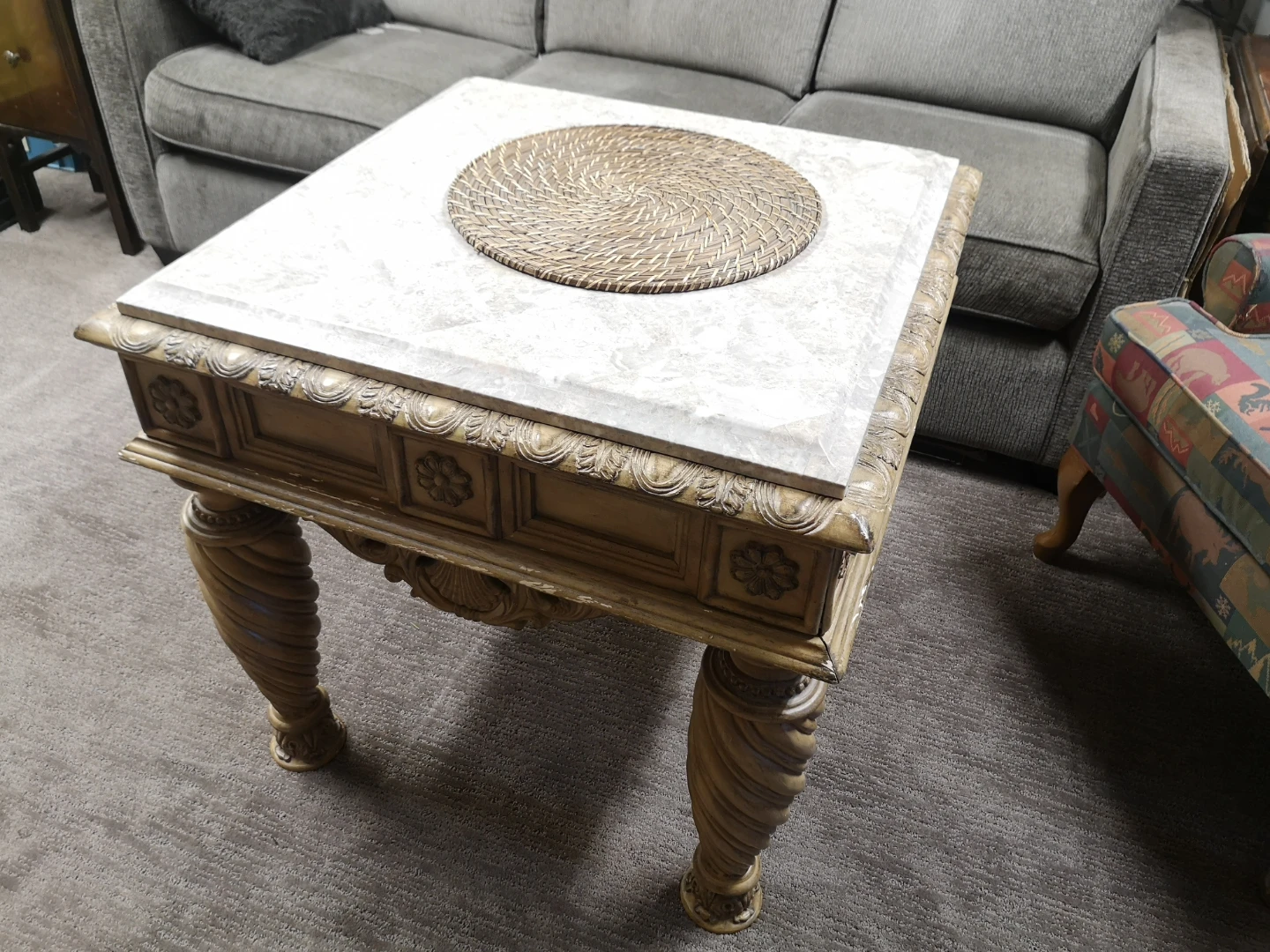 Ashley South Shore Square End Table ~ Stone Top - photo 2