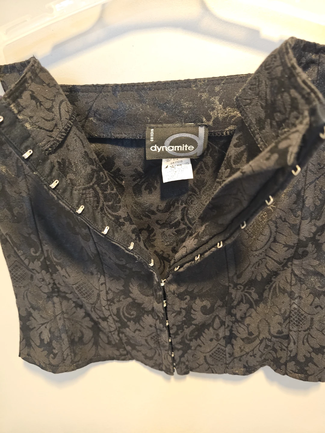 Dynamite Black Brocade Corset Top